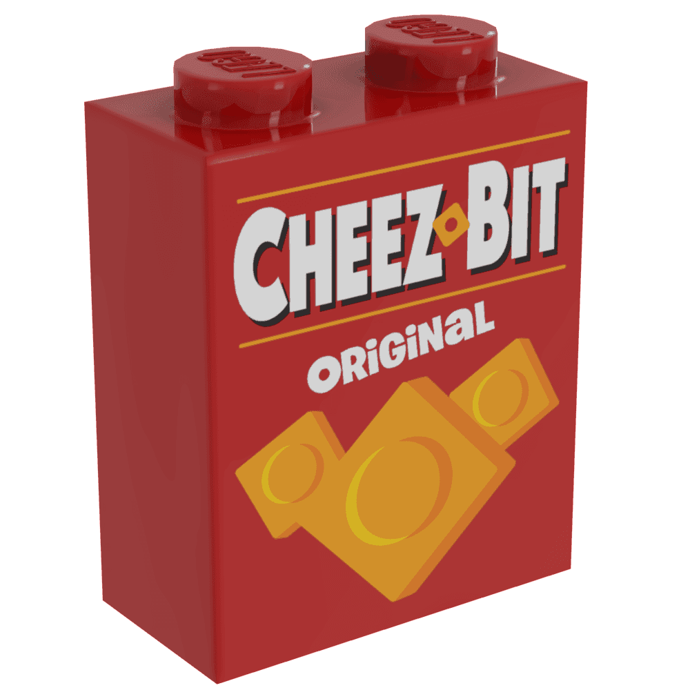 Cheez-Bits Minifig Snack Box made using LEGO part - B3 Customs -