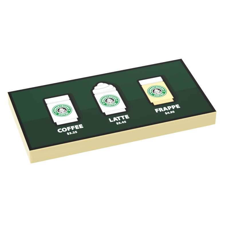 Somanybucks Coffee Menu by Types (2x4 Tile) - B3 Customs -