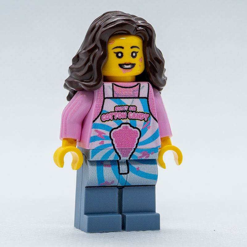 Sweet Air Cotton Candy Stand with Employee Minifig made using LEGO parts -