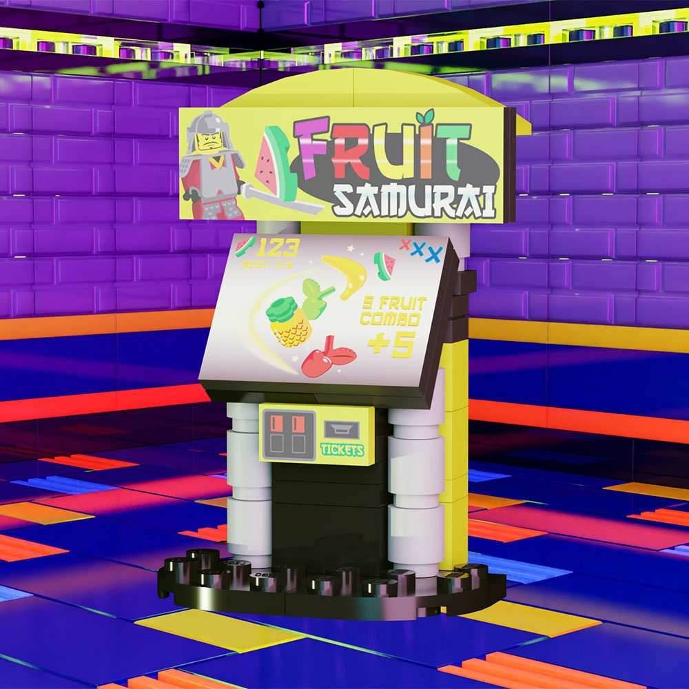 Fruit Samurai Arcade Building Set made using LEGO parts - B3 Customs -