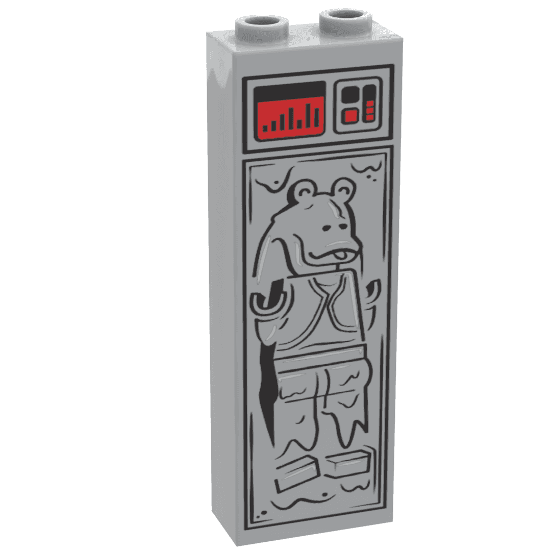 Jar Jar in Carbonite (1x2x5 Brick) made using LEGO parts - B3 Customs -