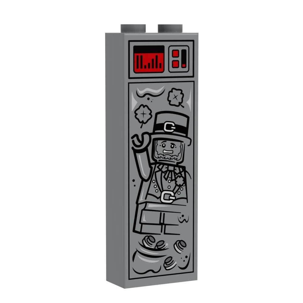 Leprechaun (St. Patrick's Day) in Carbonite (1x2x5 Brick) made with LEGO parts - B3 Customs -