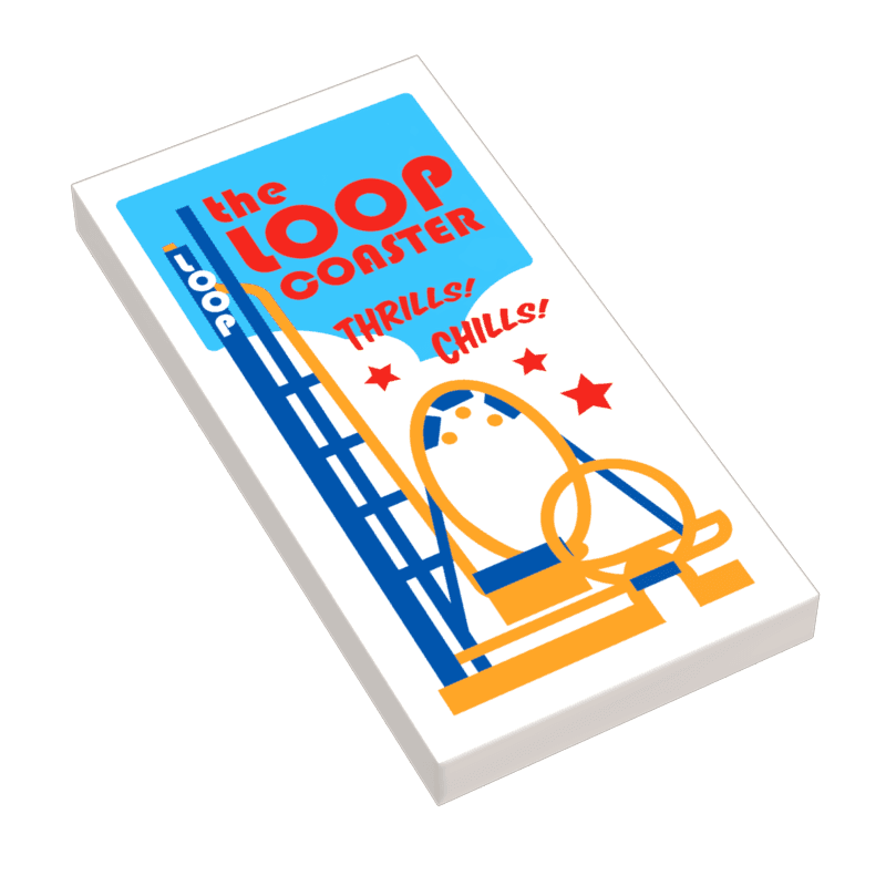 B3 Customs® The Loop Coaster Amusement Park Poster (2x4 Tile) -