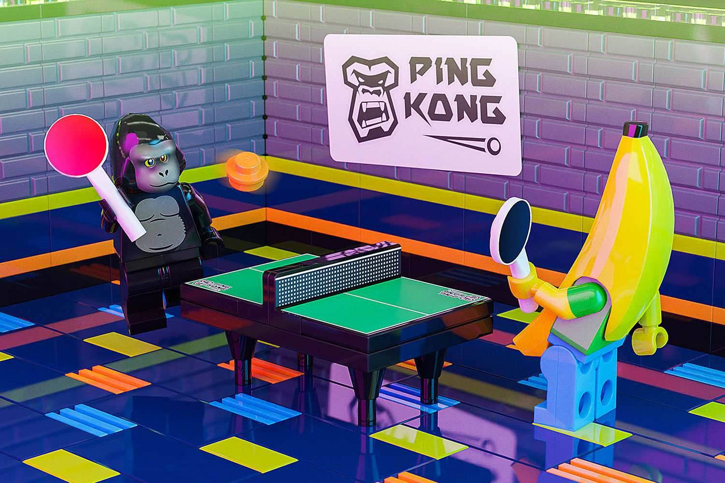 Ping Kong - Custom Ping Pong Table made using LEGO parts - B3 Customs -