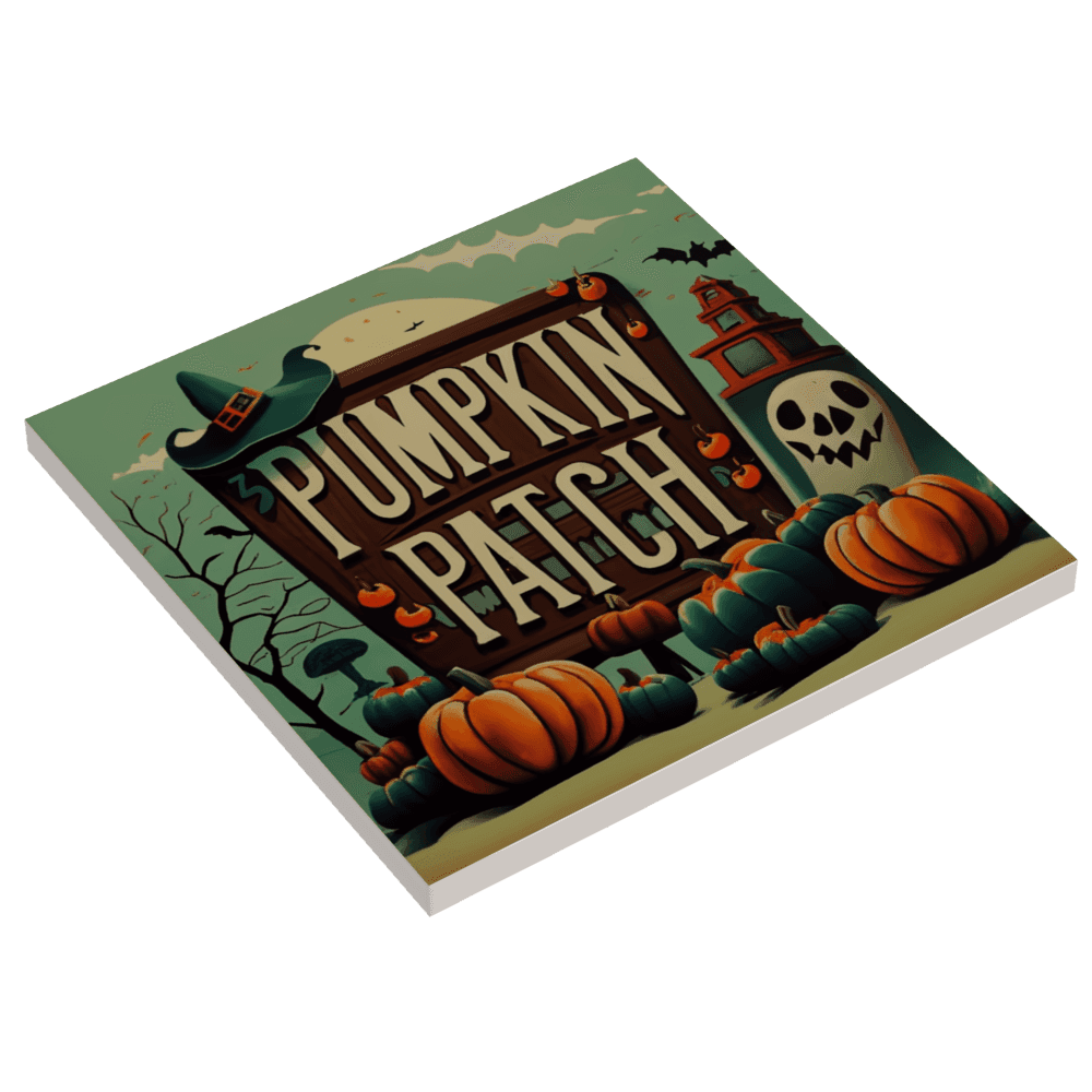 Pumpkin Patch Halloween Sign (6x6 Tile) - B3 Customs -