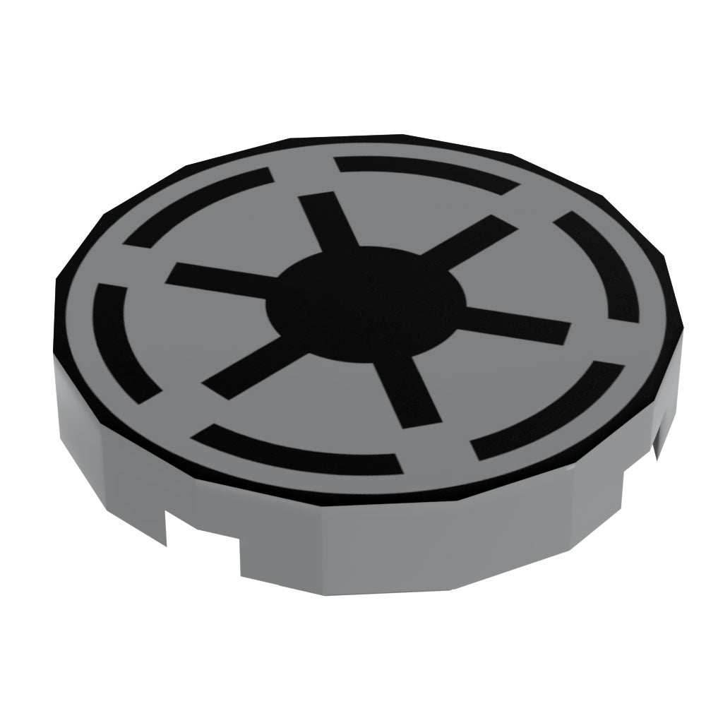 Republic Crest - Custom Printed Star Wars 2x2 Round Tile made using LEGO part -