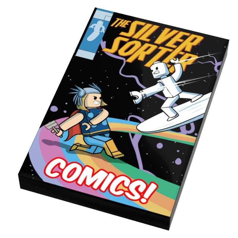 Silver Sorter Comic Book Cover (2x3 Tile) - B3 Customs -