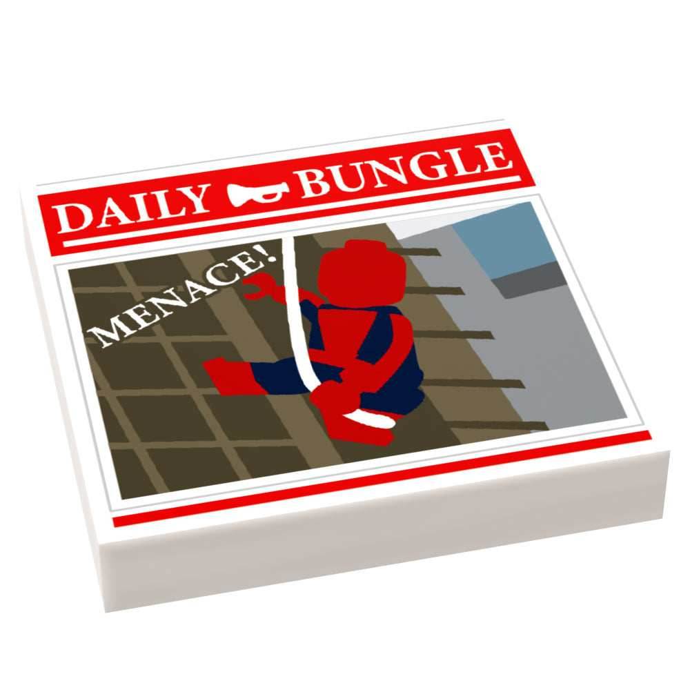 Spider Menace! Newspaper - Custom Part (2x2 Tile) made using LEGO part -