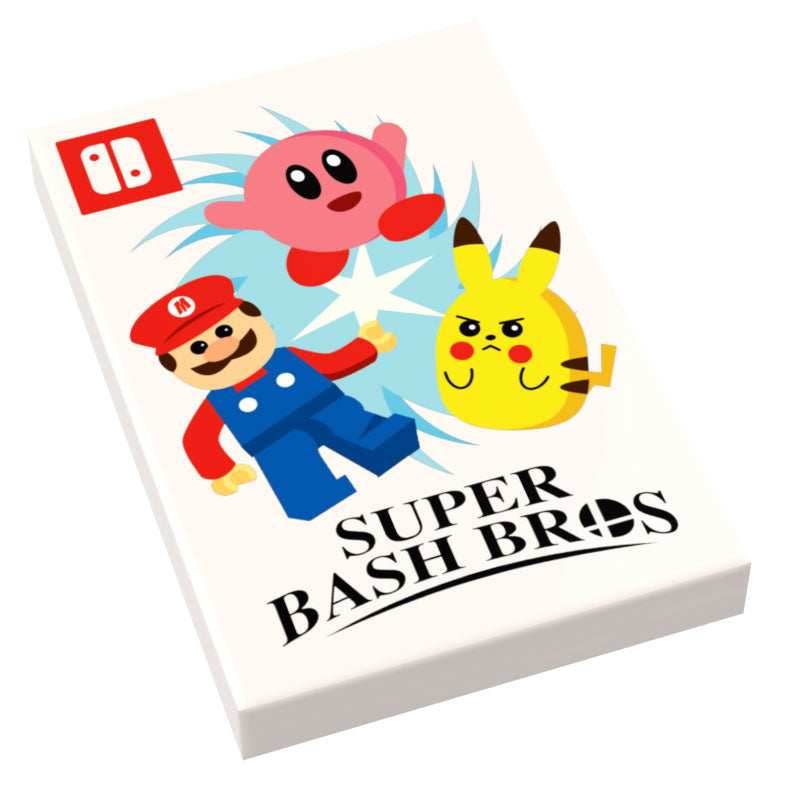 Super Bash Bros. Video Game Cover (2x3 Tile) made using LEGO parts - B3 Customs -