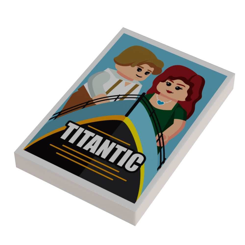 Titanic Movie Cover (2x3 Tile) made using LEGO parts - B3 Customs -