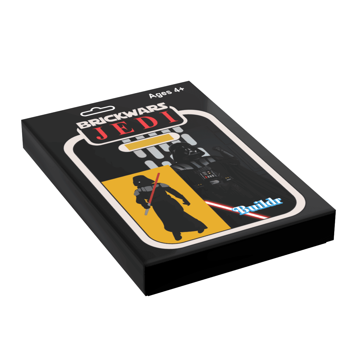 Vader Vintage Action Figure Tile (2x3) made from LEGO parts -