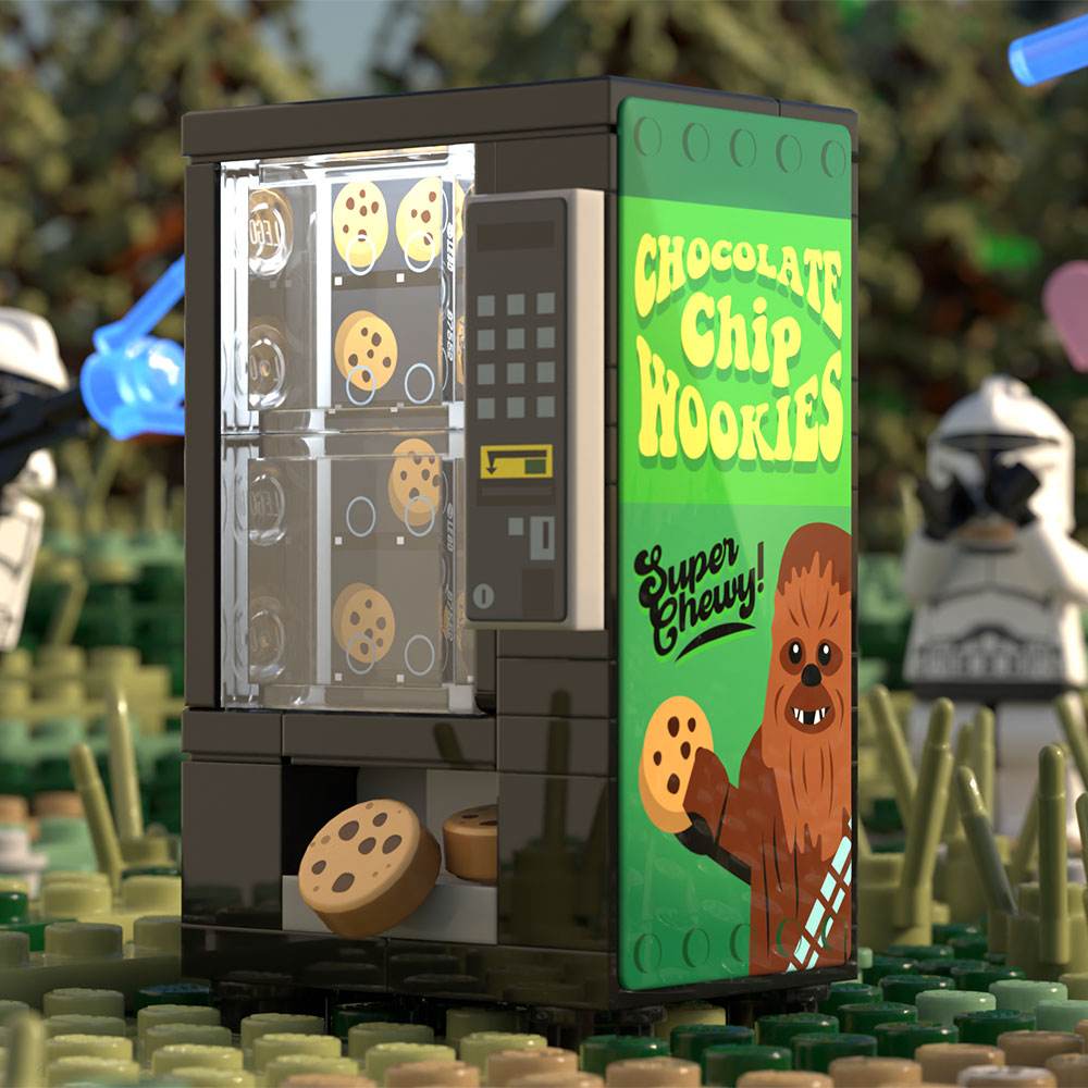 Chocolate Chip Wookie Cookies Vending Machine Building Set made using LEGO parts - B3 Customs -