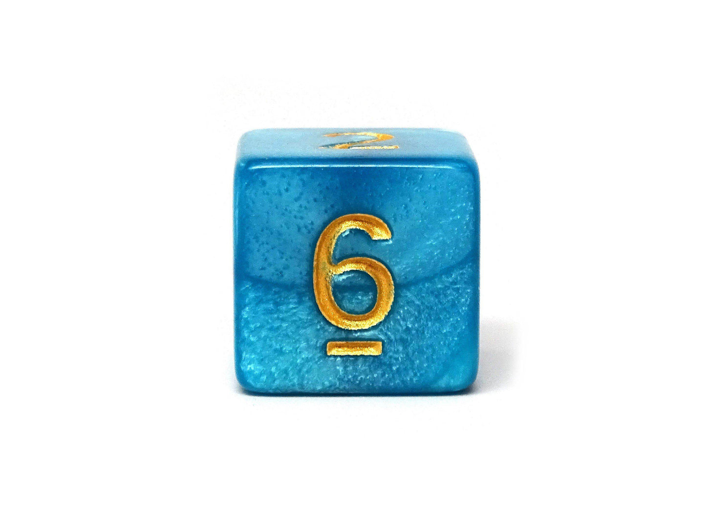 Cyan Marble Dice Collection - 7 Piece Set -