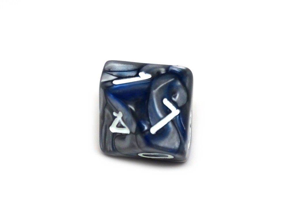 D10 Pack - Ten Count Pack of Blue and Silver Granite 10 Sided Dice -