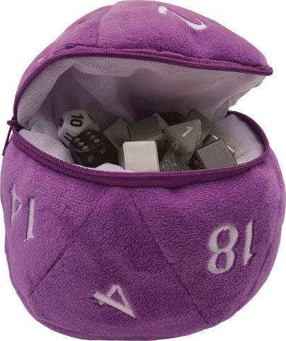 D20 Plush Dice Bag - Purple -