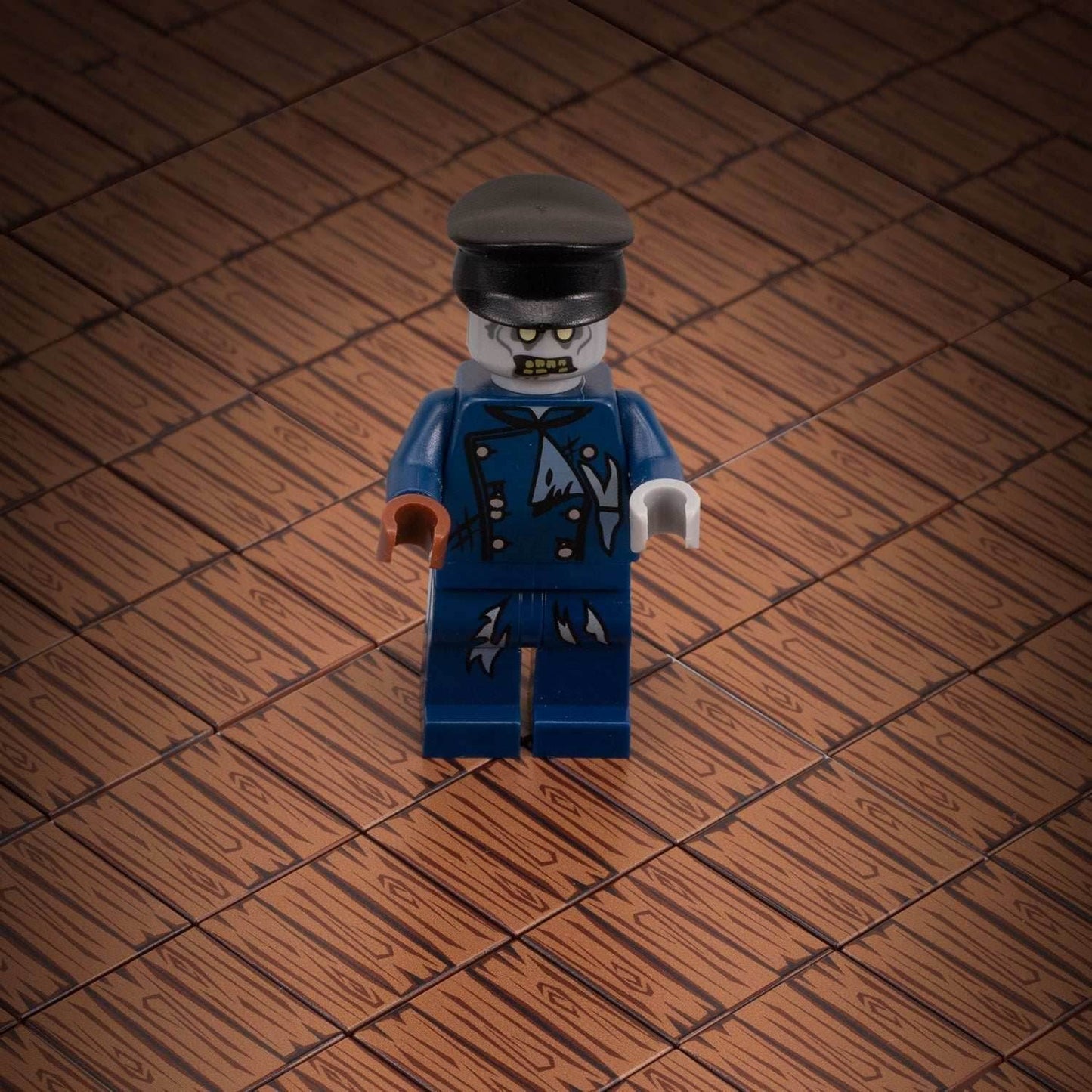 B3 Customs® Hardwood Minifig Flooring (Rough, Dark) - Custom Printed LEGO 2x2 Tile -