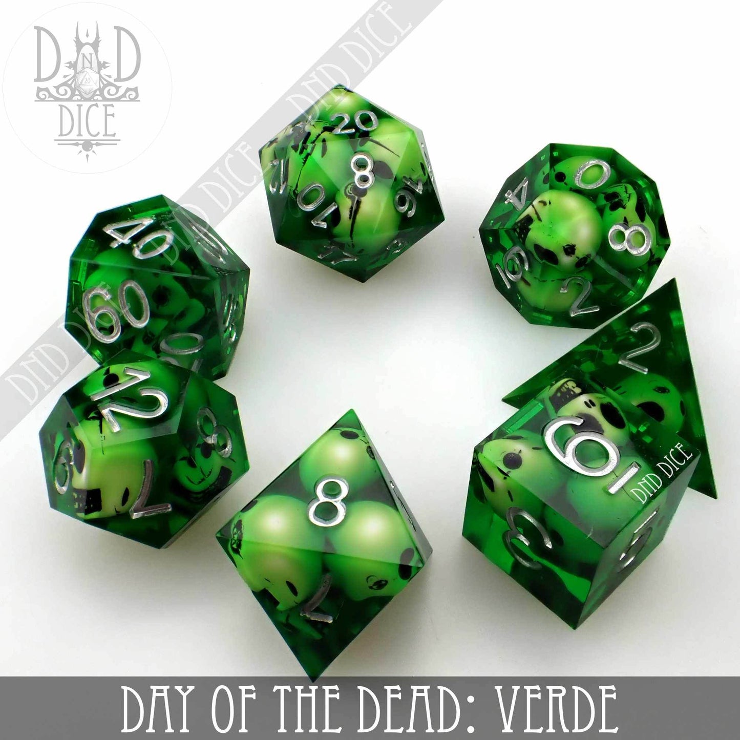 Day of the Dead - Verde Handmade Dice Set -