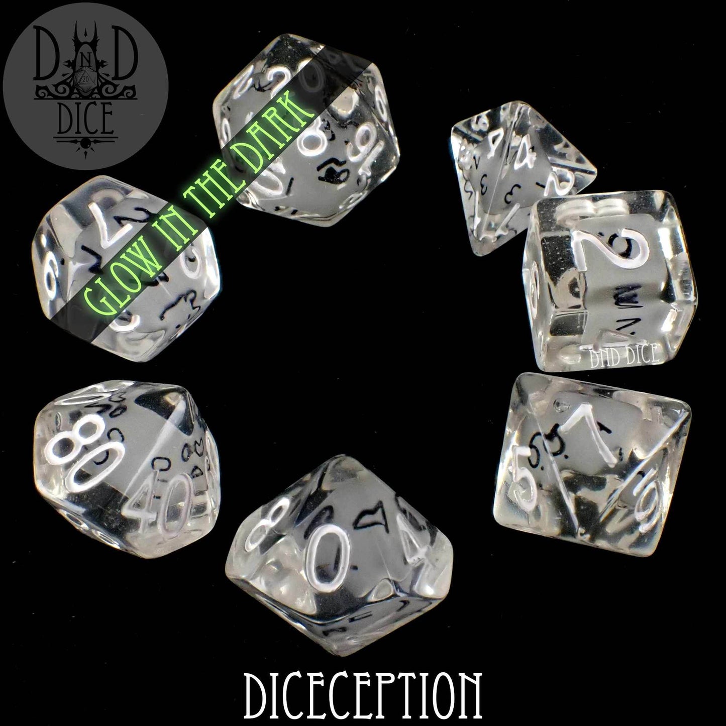 Diceception Glow in the Dark Dice Set -
