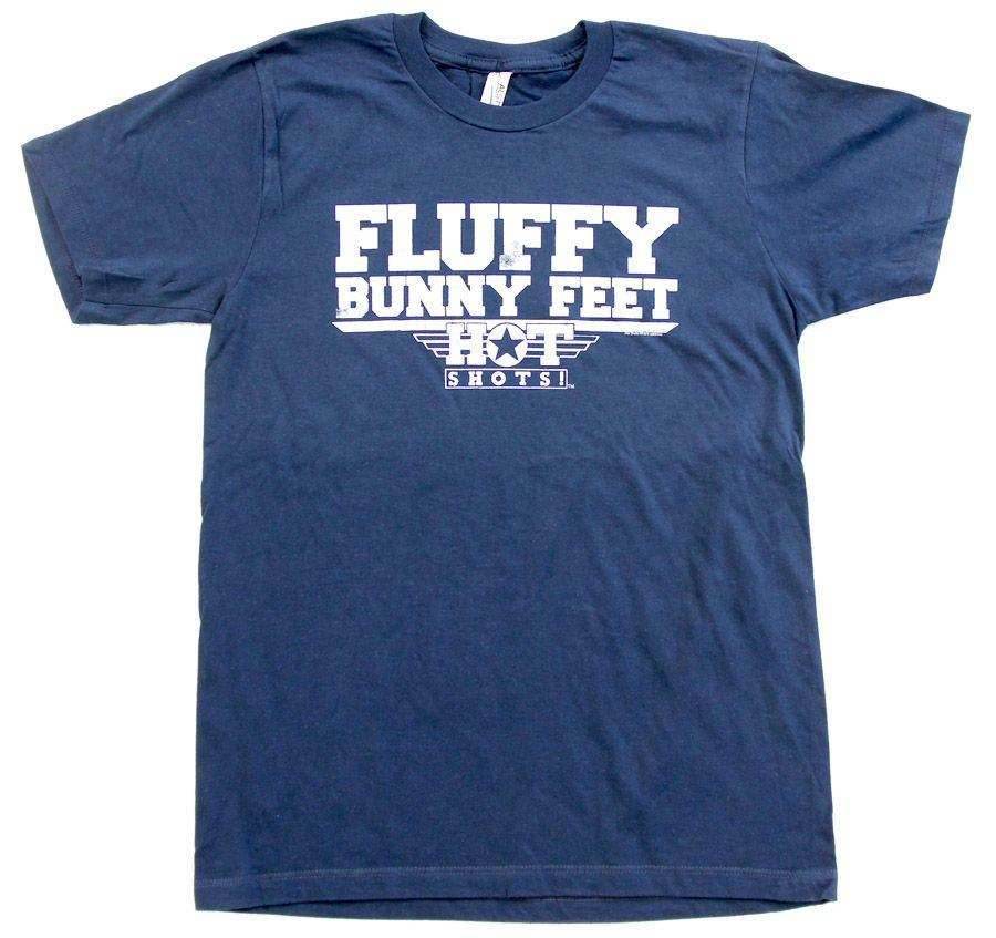 Distressed Hot Shots Movie Fluffy Bunny Feet Topper Quote T-shirt - S