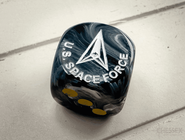 Space Force d6 (Dice colors are filled at random) | Pipped Dice 16mm -