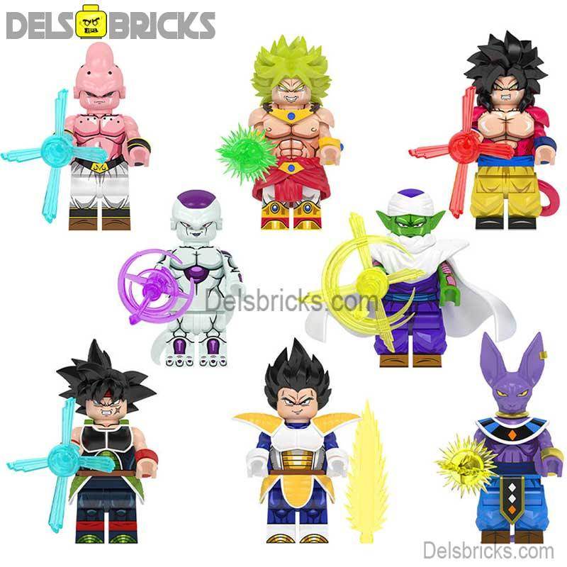 Dragon Ball Z Super set of 8 Lego Minifigures Custom Anime Toys -