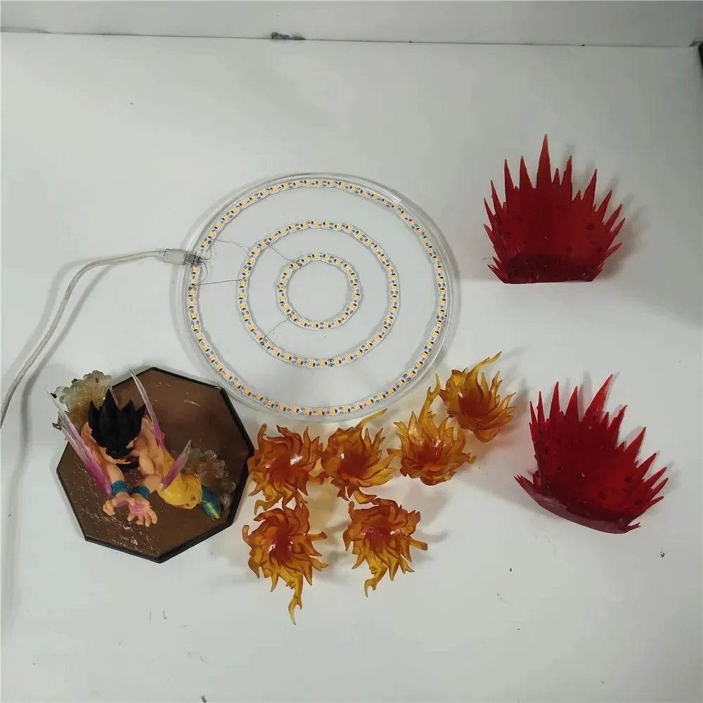 Dragon Ball Z's Son Goku Kamehameha Anime Figure, featuring a GK Super Saiyan with LED Light -