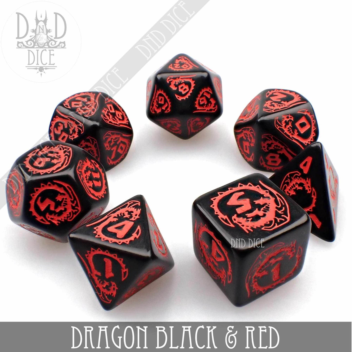 Dragon Onyx (Black & Red) Dice Set -