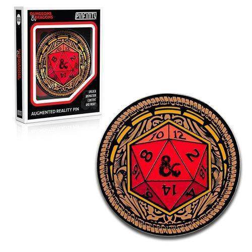 Dungeons & Dragons Ornate D20 Augmented Reality Enamel Pin -