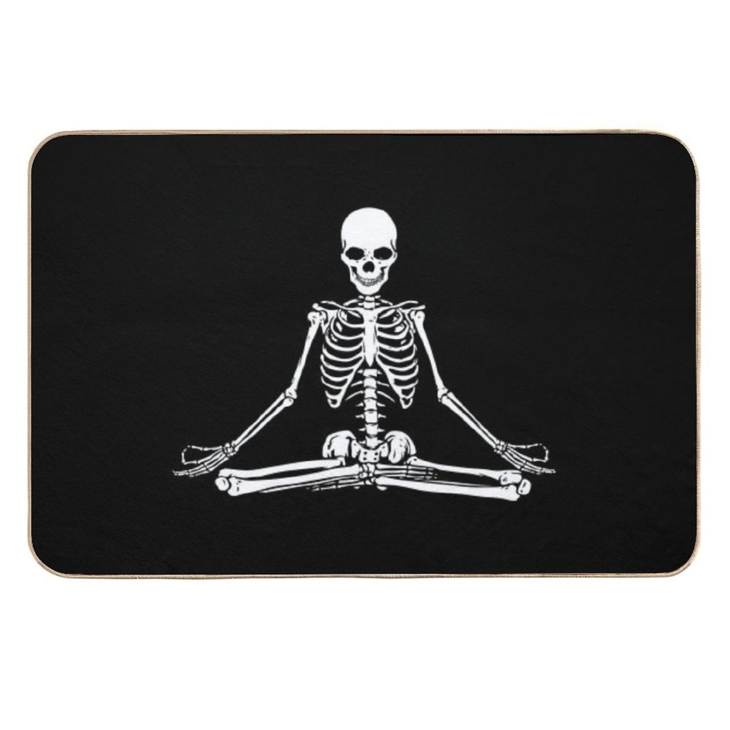 Meditating Skeleton Pet-Safe Bath Mat