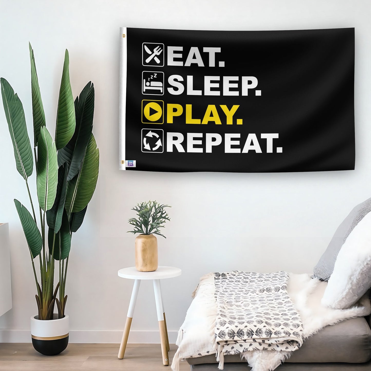 Eat Sleep Play Repeat Flag