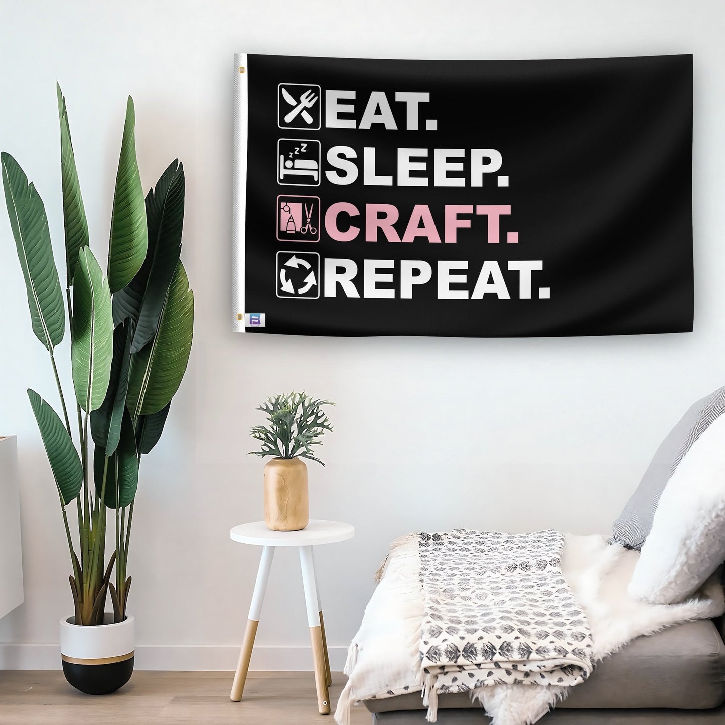 Eat Sleep Craft Repeat Flag