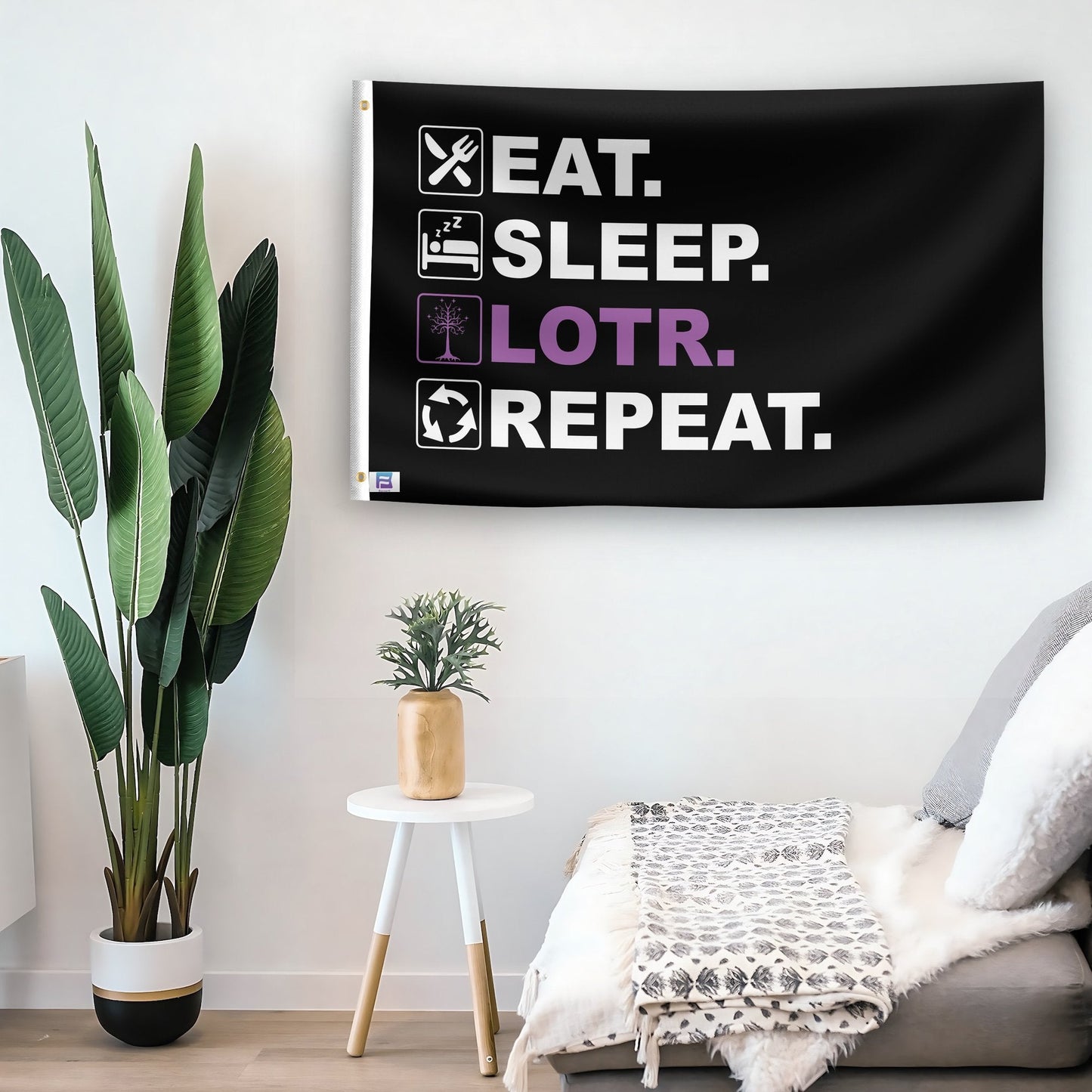 Eat Sleep LOTR Repeat Flag