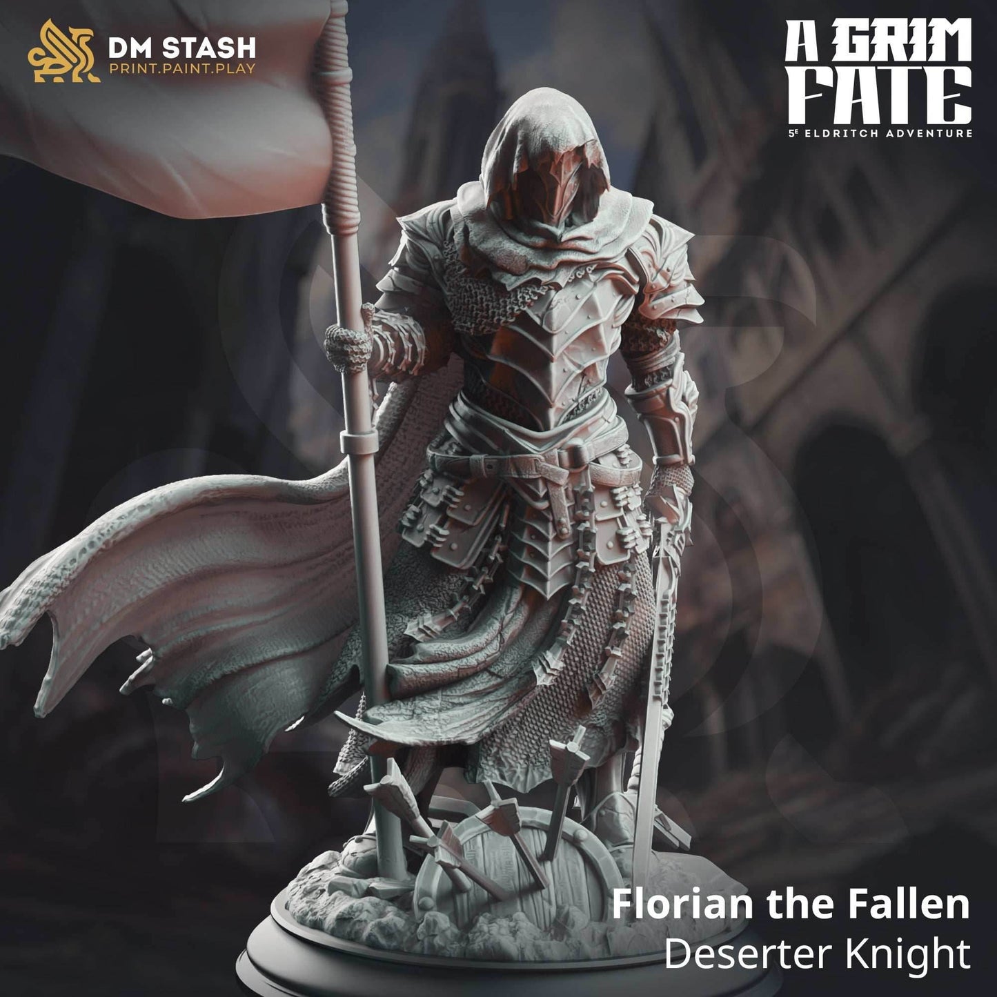 Florian the Fallen, Deserter Knight (Male Human Paladin) - 32mm Scale