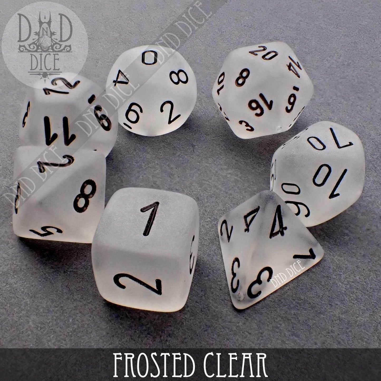 Frosted Clear Dice Set -