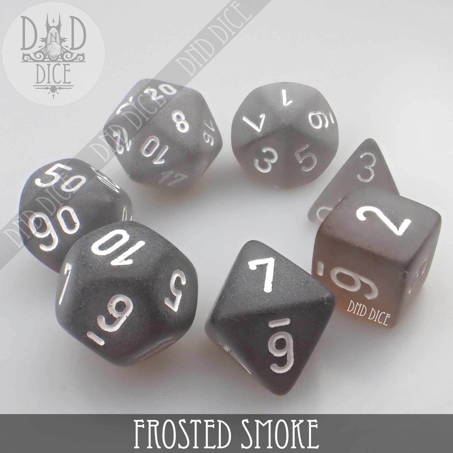 Frosted Smoke Dice Set -