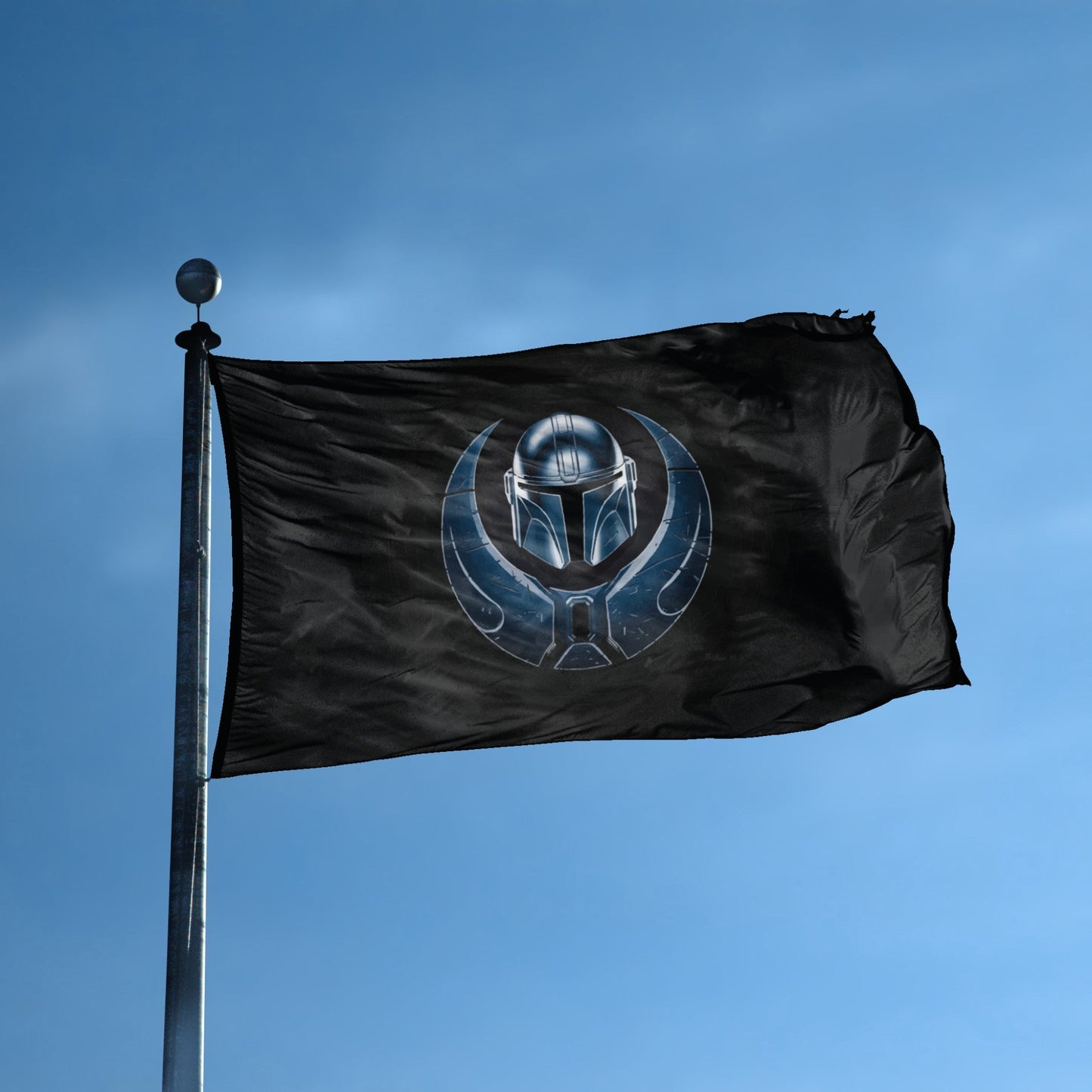 Star Wars Mandalorian Helmet Flag