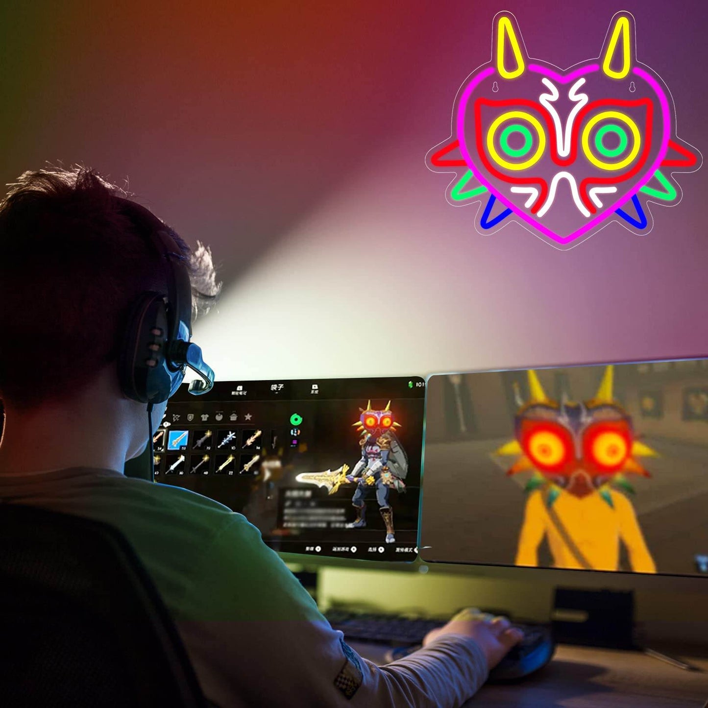 Gamer Neon Sign – USB Powered LED Gamepad Neon Light for Gaming Room Decor - Gamepad Neon Sign