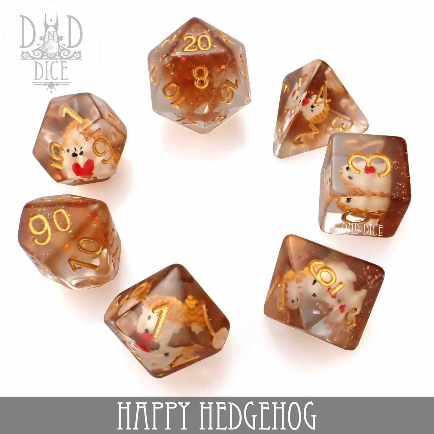 Happy Hedgehog Dice Set -