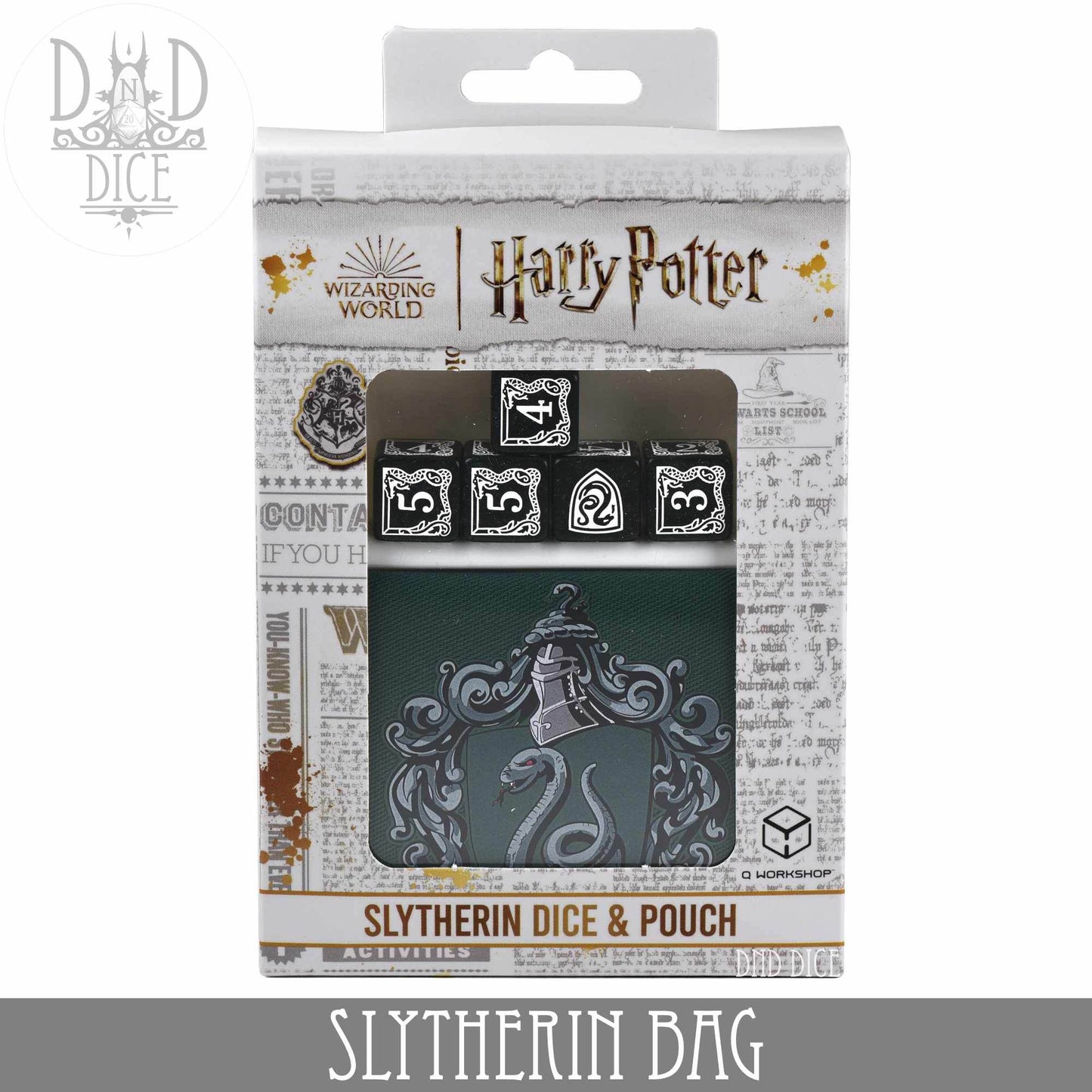 Harry Potter - Slytherin Dice Bag & 5D6 -