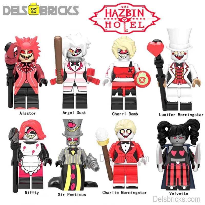 Hazbin Hotel Set of 8 Best Lego Minifigures Custom Toys -