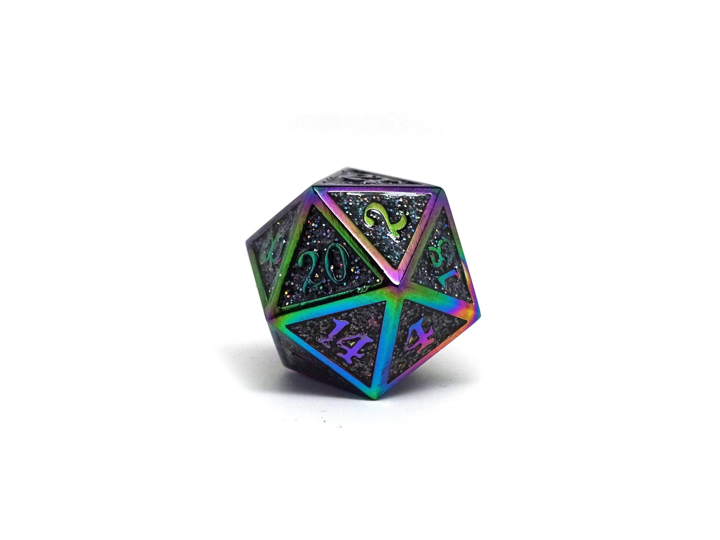 Heroic Dice of Metallic Luster - Single D20 Dice - Multicolor -