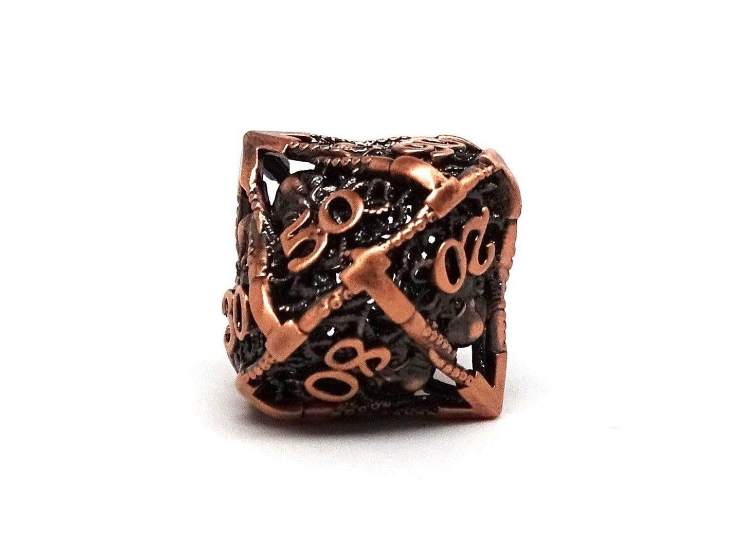 Hollow Metal Copper Cthulhu Dice Set -