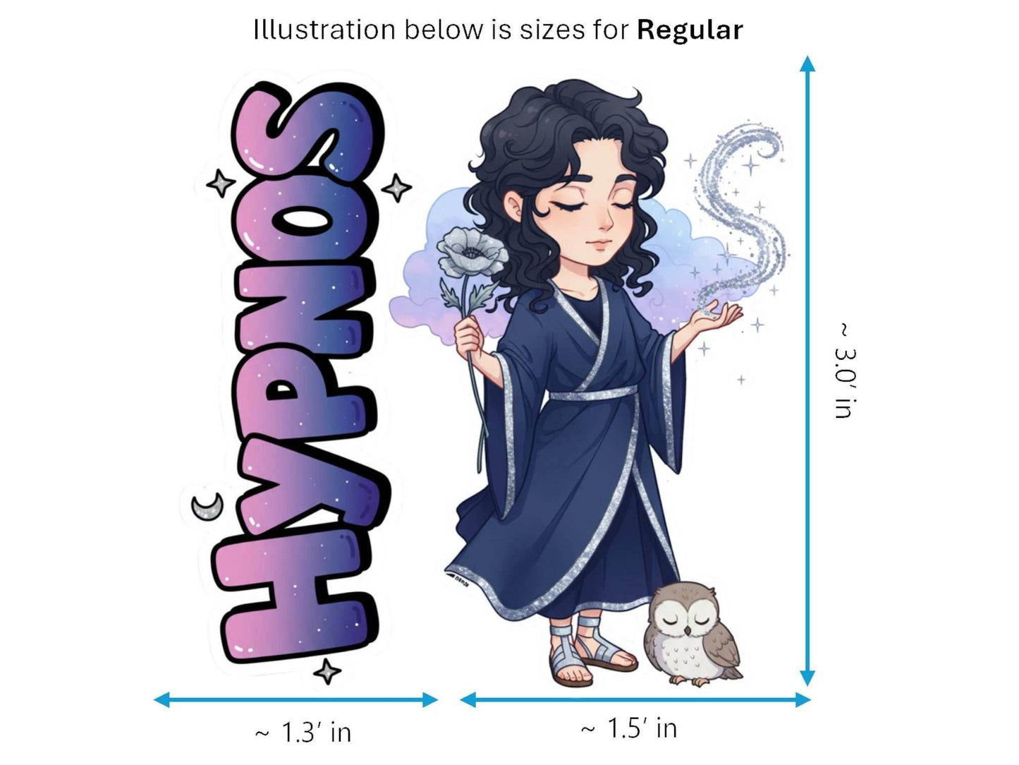 Hypnos Sticker and Magnet – Hedymos Mythkins™ – Greek God of Sleep | Waterproof & UV-Proof - Sticker / Regular