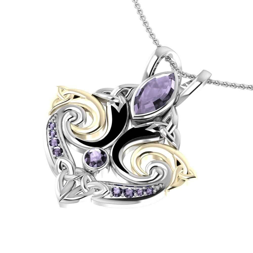 Celtic Triquetra Gemstone Necklace - Amethyst