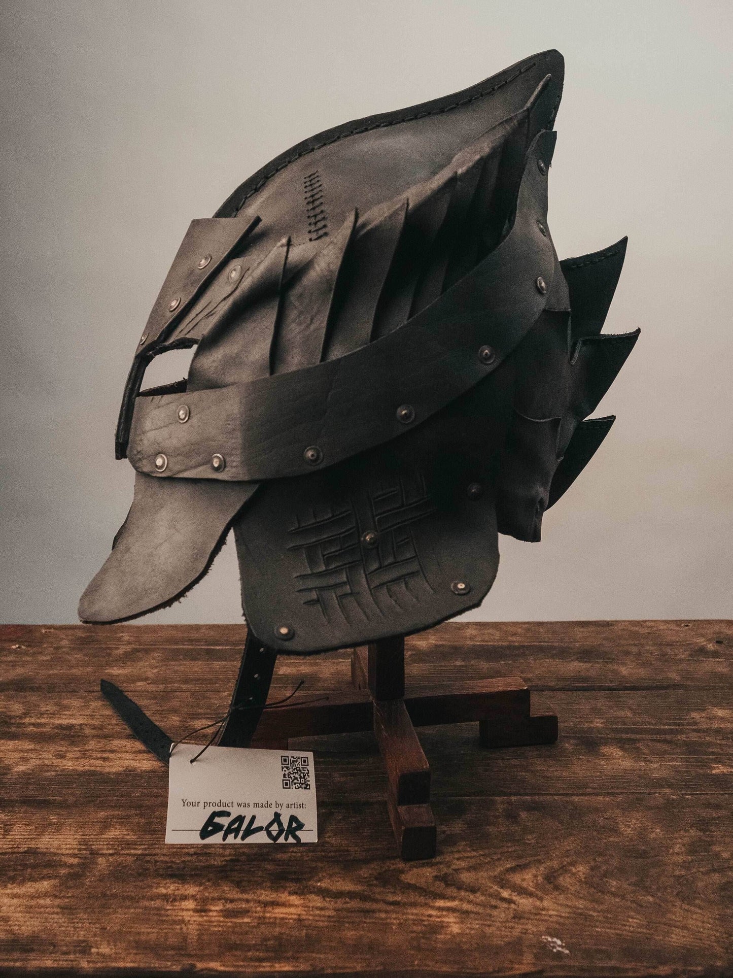 Viking battle helmet (Head Hunter) - XS / Brown (as on foto)