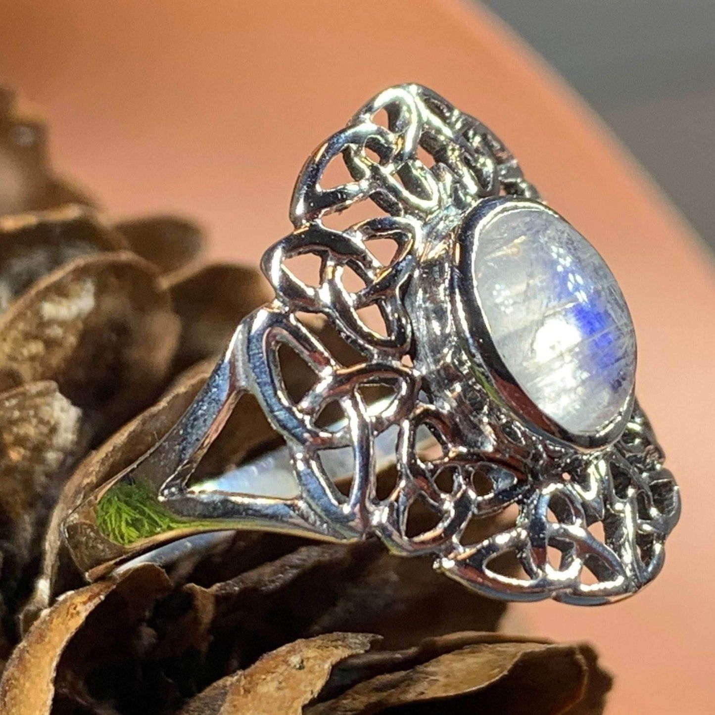 Celtic Starglow Moonstone Ring - 5