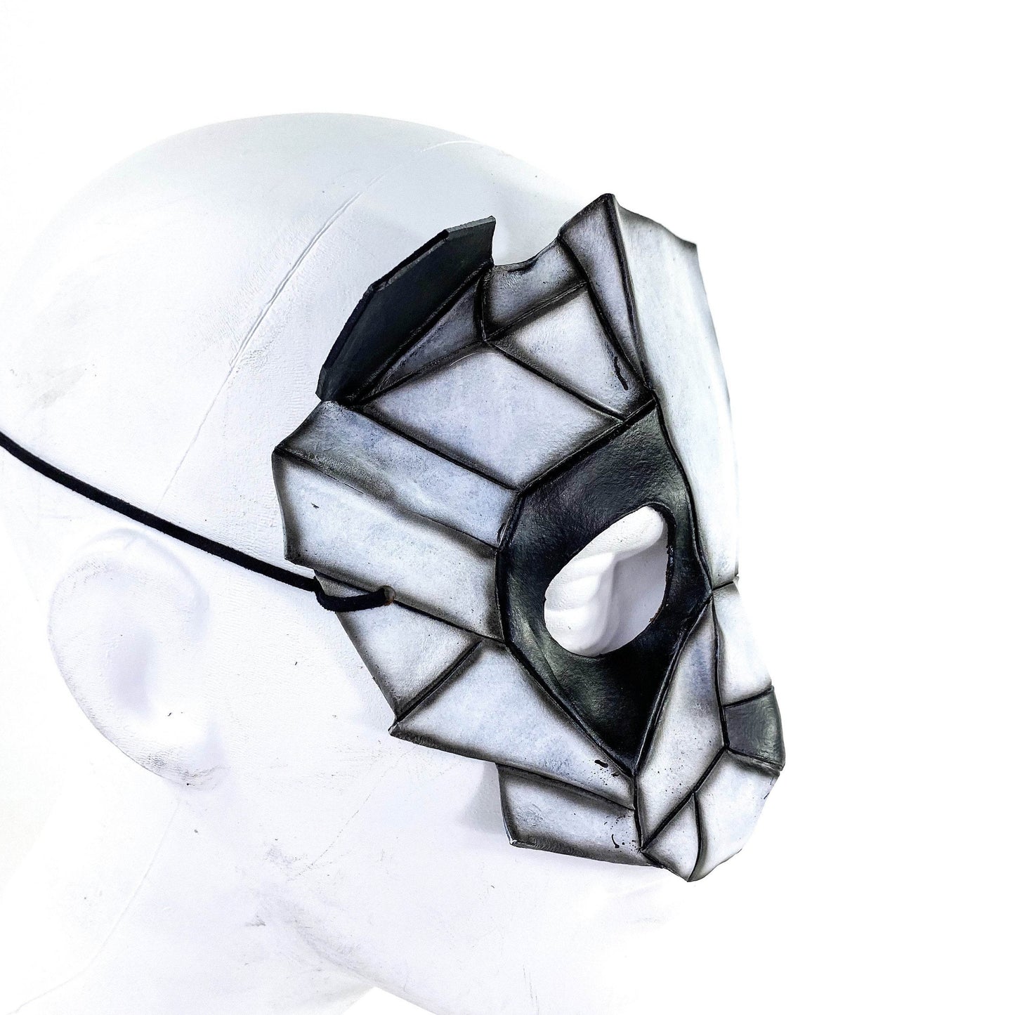 Geometric Panda Bear Leather Mask -