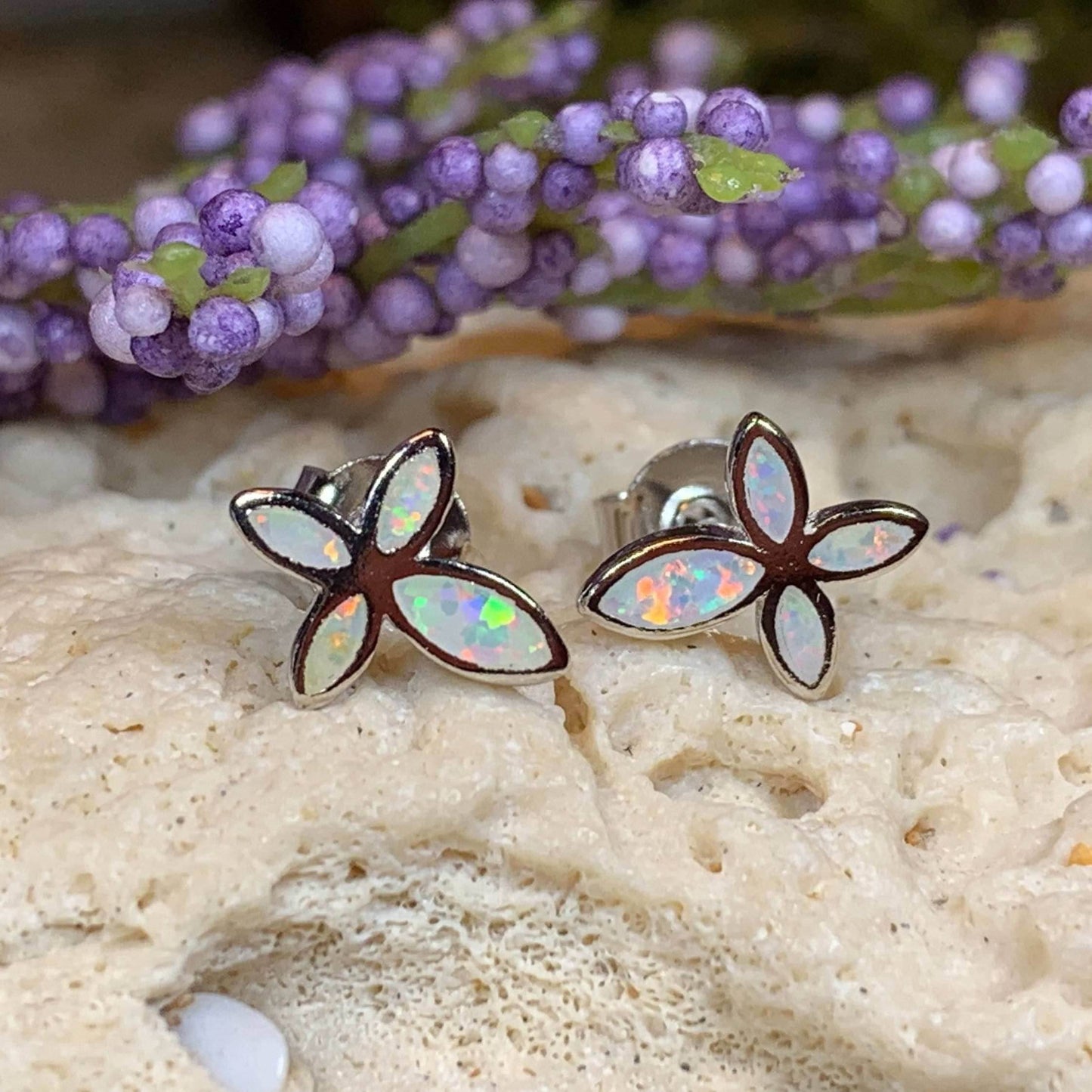 Opal Cross Earrings -