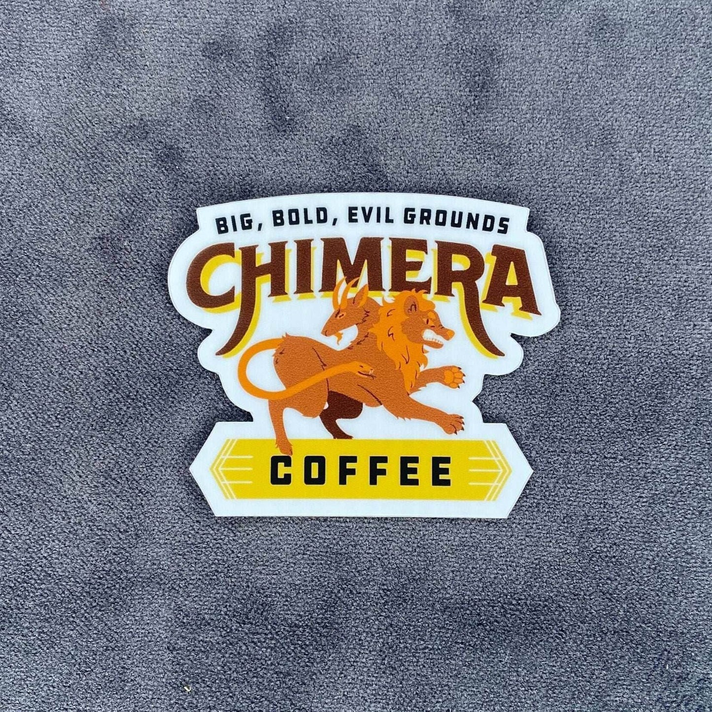 Chimera Coffee Vinyl Sticker – Big, Bold, Evil Grounds for Gamers ☕️ -