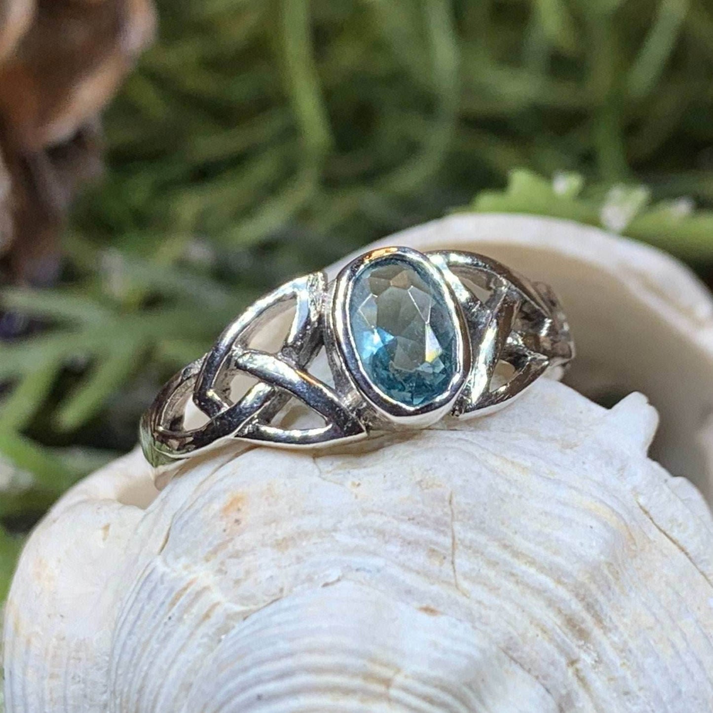 Faelyn Trinity Knot Ring - 6 / Blue Topaz